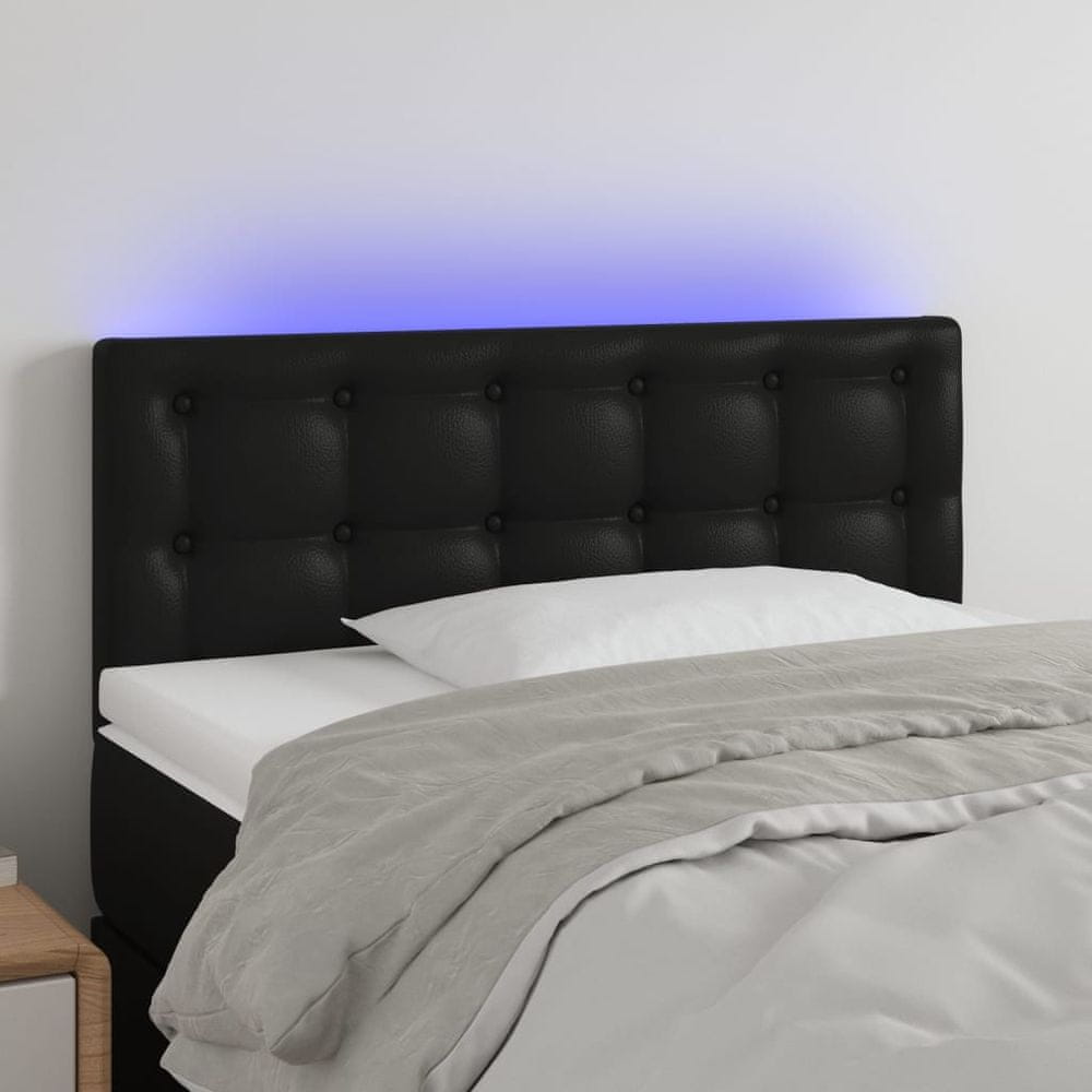 Vidaxl Čelo postele s LED čierne 80x5x78/88 cm umelá koža